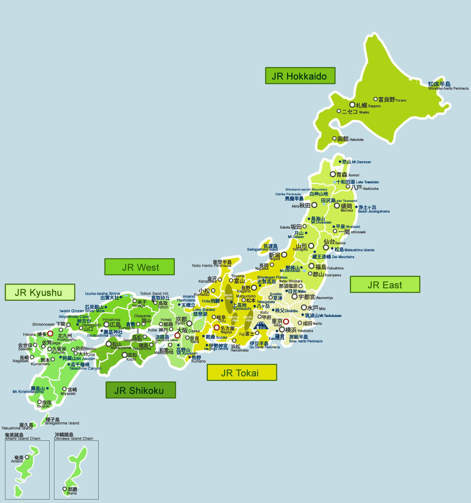 Map Of Japan Cities In English